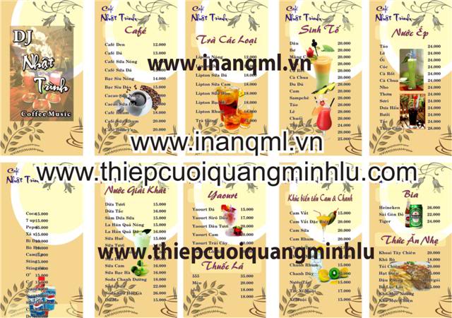 In menu quán ăn - Thiệp Cưới Quang Minh Lữ - Công Ty TNHH Một Thành Viên Thương Mại Dịch Vụ Quang Minh Lữ